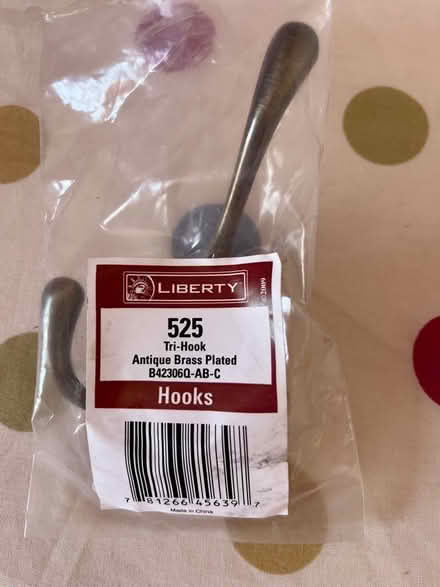 Photo of free Brass double clothes hook in original packaging (AB25) #1