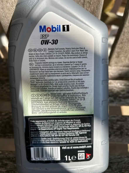 Photo of free Mobile 1 engine oil OW-30 (Kettering NN15) #2