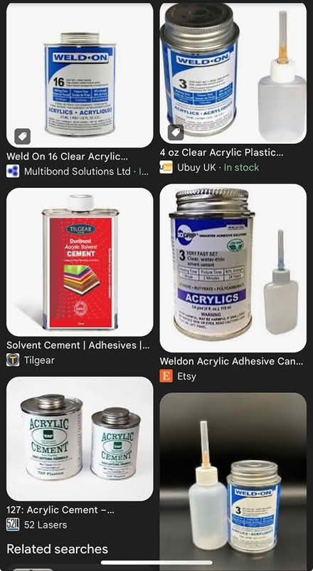 Photo of Acrylic glue/cement (B16 near Canals) #1