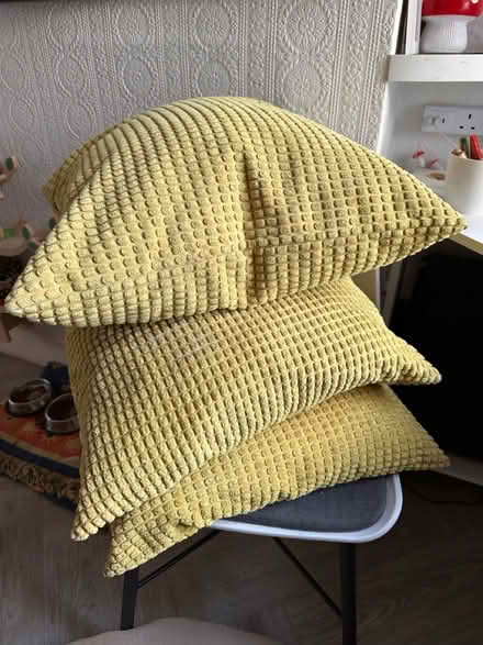 Photo of free 3 yellow cushions (Hanwell, Ealing) #1