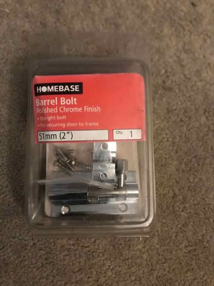 Photo of free Homebase Chrome Barrel & Bolt (Surbiton KT6) #1