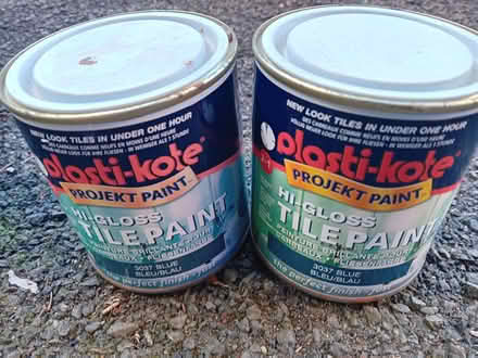 Photo of free Tile paint - Blue 500ml x2 (unopened) (Tavistock Avenue ST16) #1