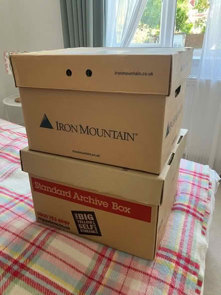 Photo of free 2 Cardboard Archive Boxes (New Malden KT3) #1