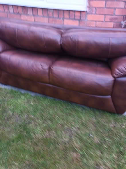 Photo of free 2 seater leather couch (Netherton) #2