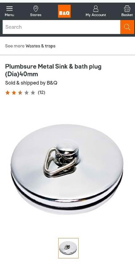 Photo of Metal bath plug (Kemptown BN2) #3