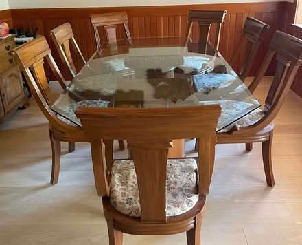 Photo of free Wooden glass-top dining table (Los Altos, CA) #2