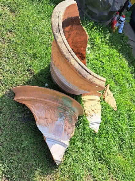 Photo of free Large broken pot (Moggerhanger MK44) #1