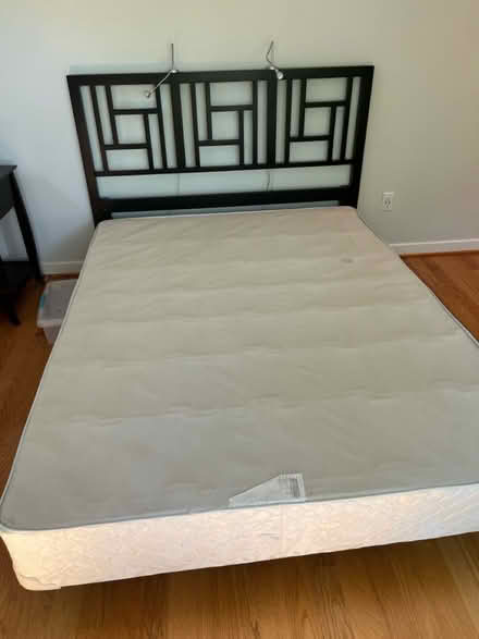 Photo of free Queen headboard, bedframe, boxsprg (Glen echo, md) #2