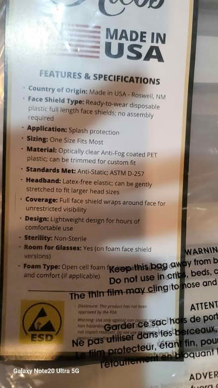 Photo of free Face Shields (Kensington) #2