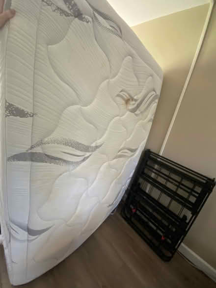 Photo of free 9" Full mattress, 2" topper, base (west) #3