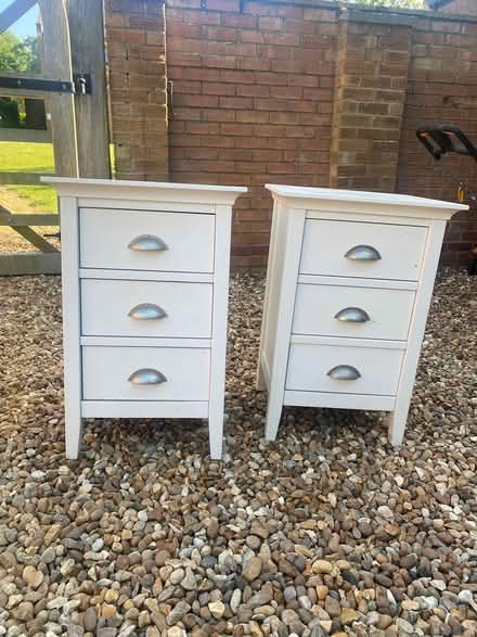 Photo of free 2 x white bedside tables (NN7 little Brington) #4