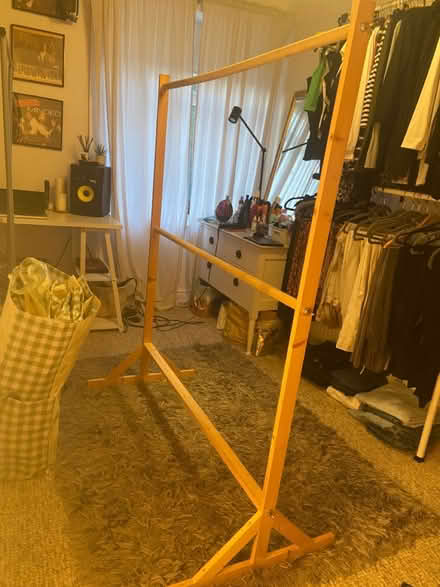 Photo of free Double wooden clothes rail (Salendine nook) #1