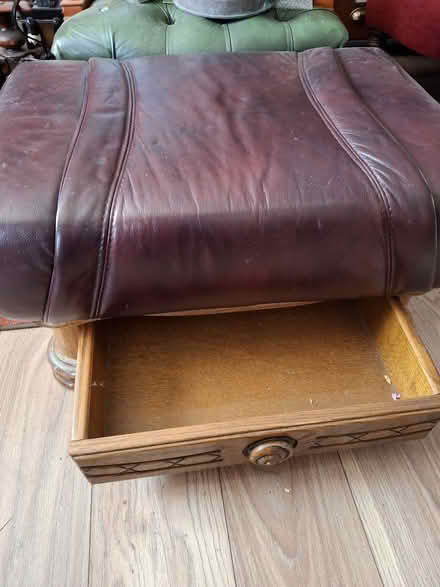Photo of free leather footstool pouffe and drawer (Doncaster DN5) #3