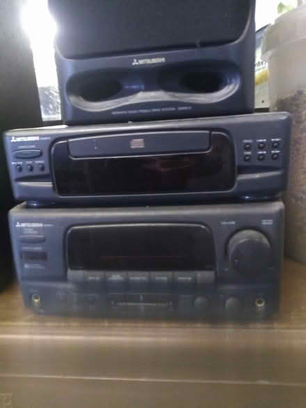 Photo of free Mitsubishi cd player with speakers (Lawnswood, Leeds LS16) #1