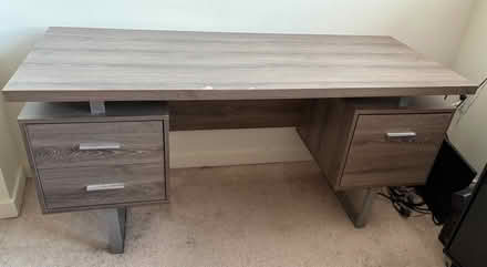 Photo of free Gray Wood & Metal Desk (Bethesda downtown) #1