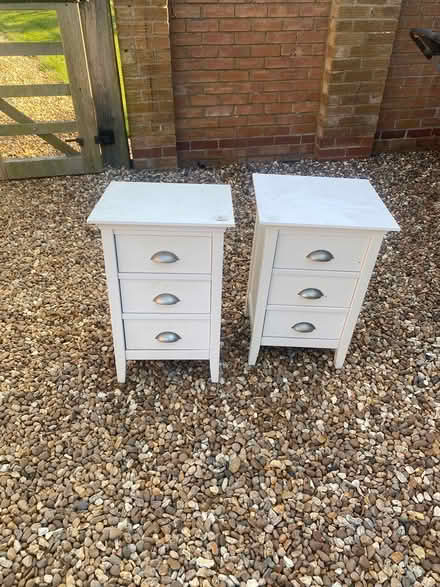 Photo of free 2 x white bedside tables (NN7 little Brington) #3