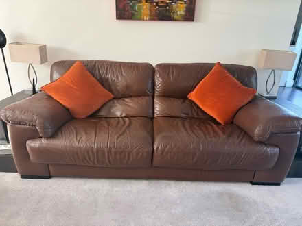 Photo of free Brown Leather Sofa (Theydon Bois CM16) #1