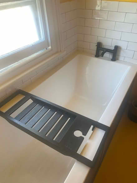 Photo of free Black Bath tray with wine glass holder (Brixton Hill SW2) #1
