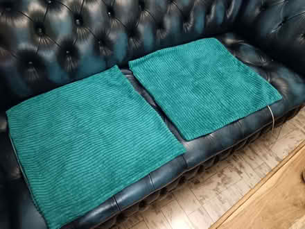 Photo of free Teal/blue medium size cushion covers, 50x50cm (Woodford IG8) #2