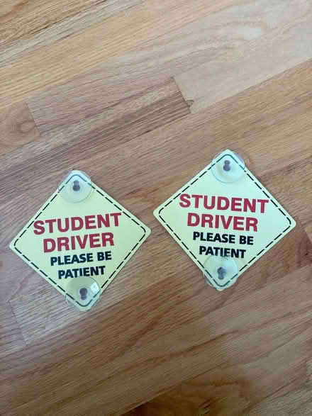 Photo of free Suction cup student driver signs (Sunnyvale near Ortega Park) #1
