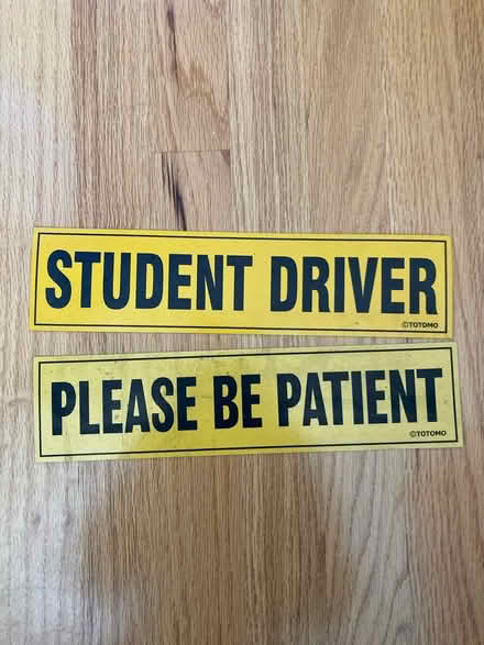Photo of free Student driver sign (Sunnyvale near Ortega Park) #1