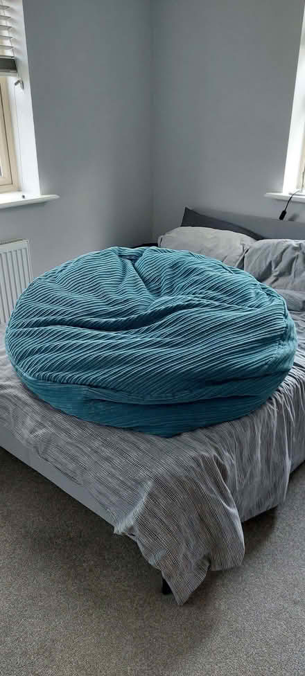 Photo of free Large Teal Bean Bag (Harlow Fields DE22) #2