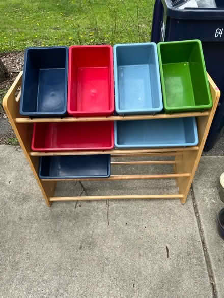 Photo of free Wooden bin storage rack (Lombard) #1