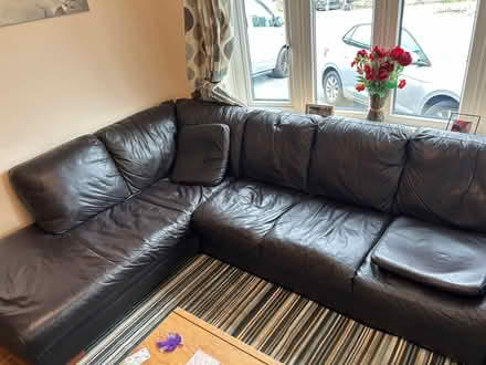 Photo of free Brown Leather Corner Sofa (Matlock DE4) #1