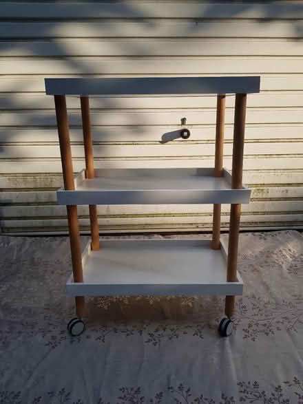 Photo of free Wheeled white wooden triple tray (W5 Ealing / Montpelier) #2