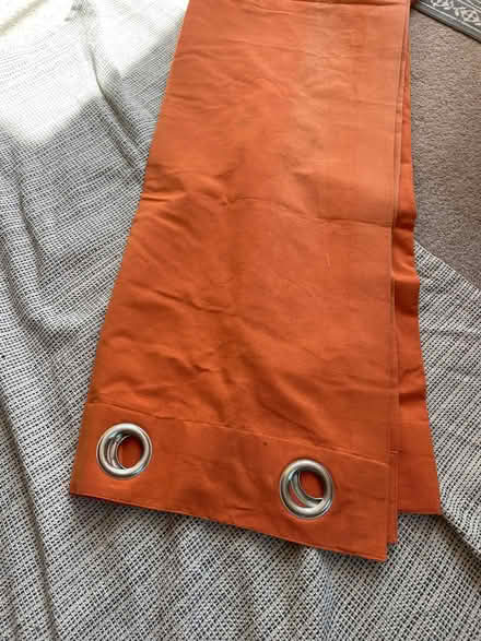 Photo of free Pair of John Lewis orange eyelet curtains (Springfield SY2) #1