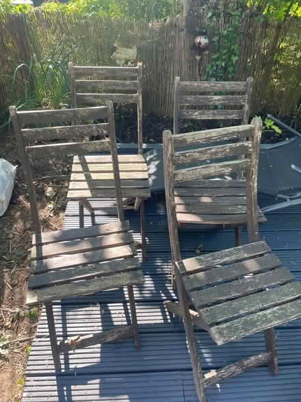 Photo of free Set of four folding garden chairs (Garston WD25) #2