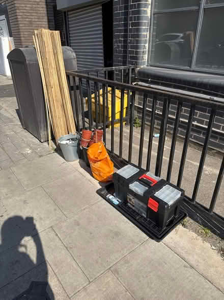 Photo of free Plant pots, bamboo,tool box, paint (N1 7EH) #1