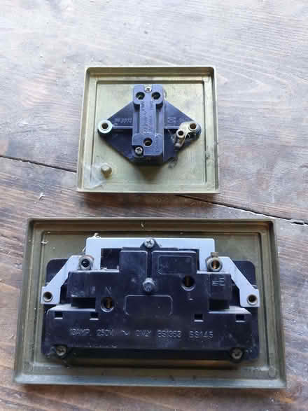 Photo of free Brass double socket and light switch (Walton ST15) #2