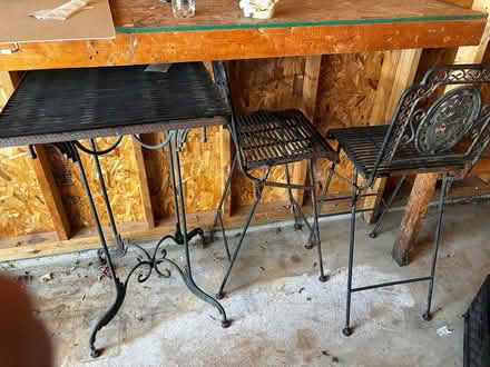 Photo of free Wrought iron bar height table set (Alexandria (Groveton), VA) #1