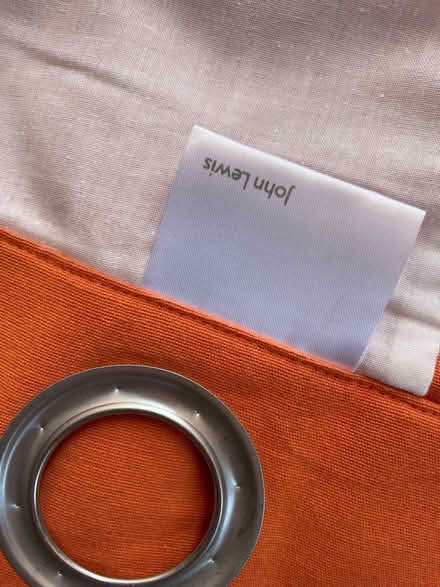 Photo of free Pair of John Lewis orange eyelet curtains (Springfield SY2) #3