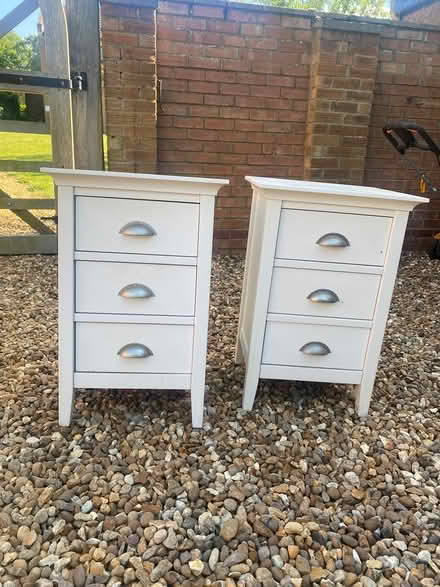 Photo of free 2 x white bedside tables (NN7 little Brington) #1