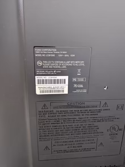 Photo of free 39" LCD TV Emerson LC391EM3 (40 Sheep Hill Rd, Fleetwood) #4
