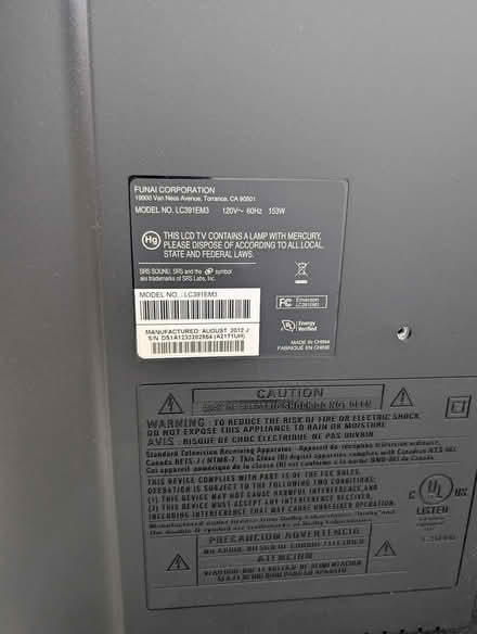 Photo of free 39" LCD TV Emerson LC391EM3 (40 Sheep Hill Rd, Fleetwood) #4