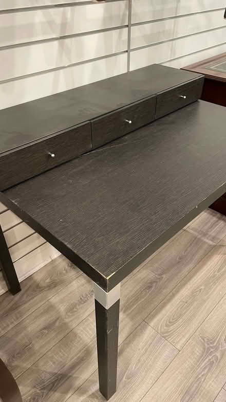 Photo of free Collection only- Black Desk with 3 drawers (Shepherds Bush W12) #3