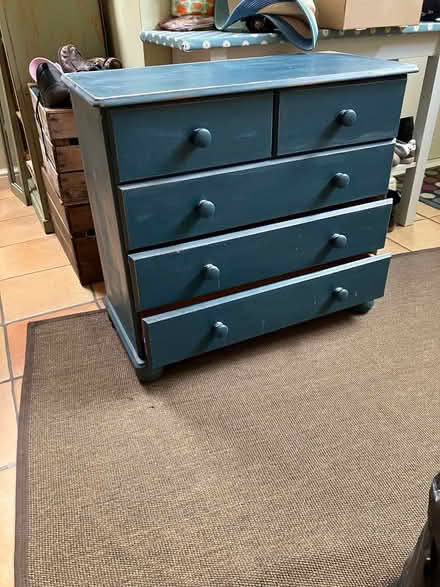Photo of free Chest of drawers painted blue (Birdlip) #1