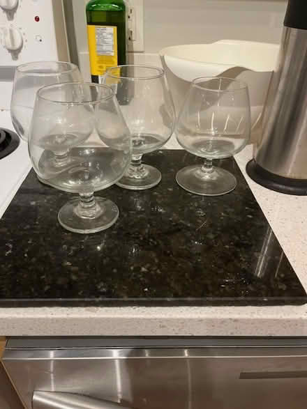 Photo of free 4 plain brandy glasses (Golden Triangle) #1