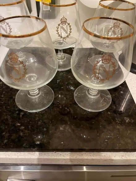 Photo of free 5 brandy glasses with N on it (Golden Triangle) #1