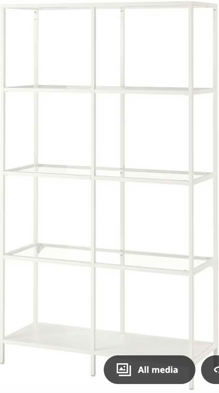 Photo of free Ikea glass/metal shelving unit (Wilmette near town center) #1