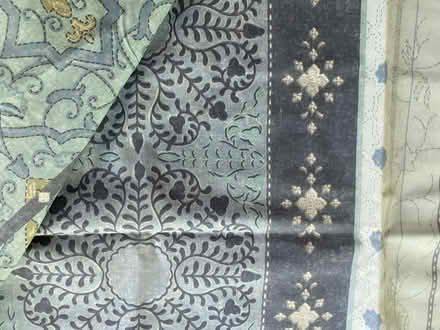 Photo of free Blue-green arabesque curtains (2) (Nr Fresh Pond & Mt Auburn Cem.) #3