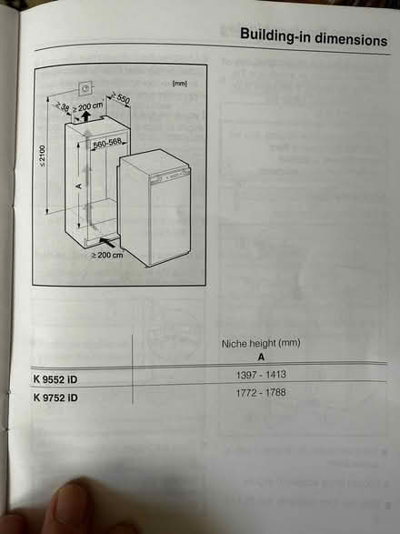 Photo of free Integrated Miele Fridge (SW197LR) #4