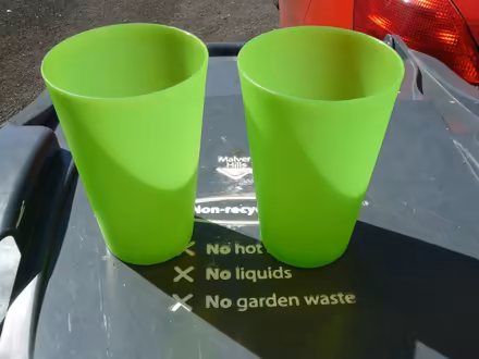 Photo of free 2 x green plastic tumblers (Kempsey WR5) #1