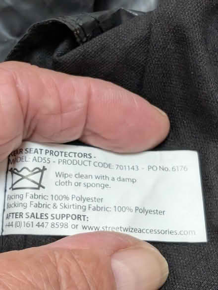 Photo of free Rear seat protectors (Woodley RG5) #1