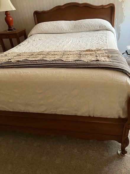 Photo of free Full size headboard footboard bed (Woburn) #1