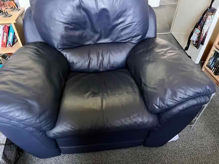 Photo of free Navy blue recliner armchair (Tidworth SP9) #2