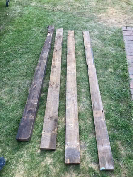 Photo of free Four vintage planks from the top of a old workbench (GU14) #1